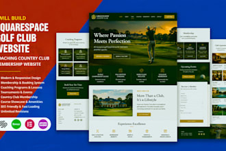 build squarespace golf club website coaching country club membership website