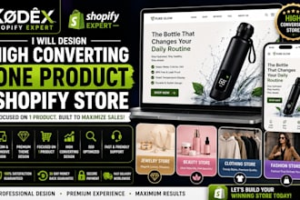 build jewelry store, one product shopify dropshipping store