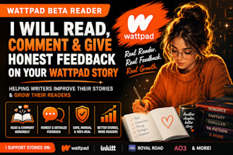 read comment give feedback promotion your wattpad story or novel as beta reader