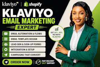 set up shopify klaviyo email marketing, design and automate email flows