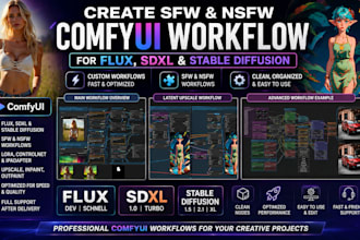 create nsfw and sfw comfyui workflow for flux, sdxl, stable diffusion