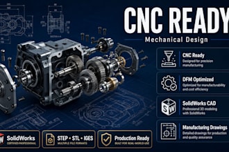 design cnc ready mechanical parts with dfm and solidworks