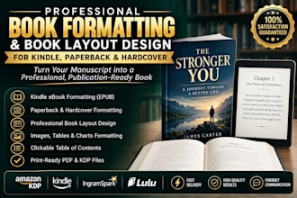 do book formatting, book layout design, kindle ebook format