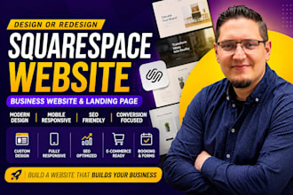 design or redesign squarespace business website and squarespace landing page