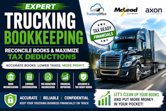 reconcile truckingoffice, mcleod, axon trucking books maximize tax deductions