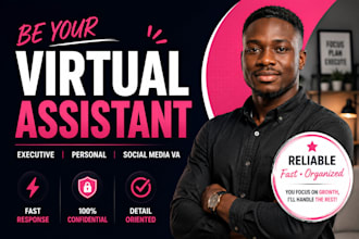 be your creative virtual assistant, executive assistant personal social media va