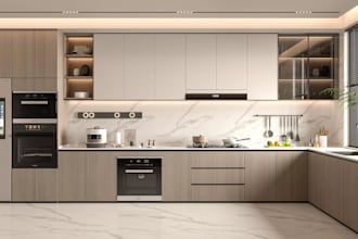 create modern kitchen design kitchen remodel realistic 3d render interior