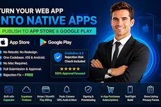 wrap base44 lovable web app in capacitor and submit to app store and google play