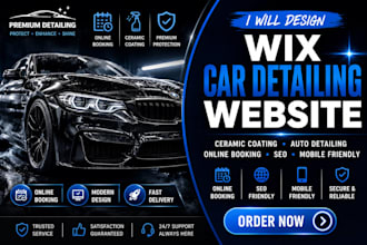 design wix car detailing website ceramic coating website booking website