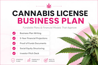write your cannabis license business plan and financial model