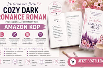 ich formatiere ihren cozy dark romance roman für amazon KDP