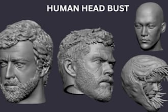 convert photo to 3d head bust realistic 3d face sculpt for 3d printing