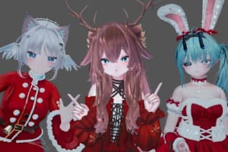 create and rig vrchat avatar vrm 3d character model vroid vtuber furry avatar