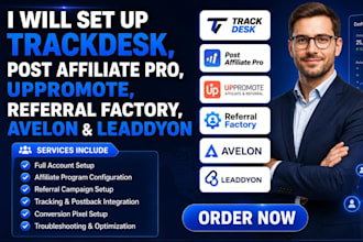 setup trackdesk post affiliate pro uppromote referral factory avelon leaddyon