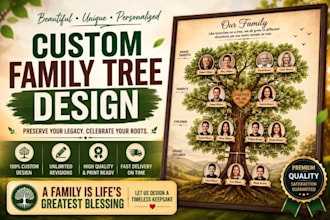 design a beautiful custom family tree for your family