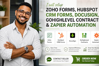 setup zoho form hubspot crm form docusign gohighlevel contract zapier automation