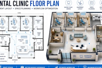 design dental clinic floor plan with equipment layout and space planning