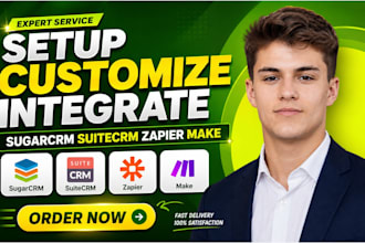 setup customize and integrate sugarcrm suite crm zapier make