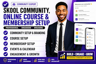 create your skool community, online course, and membership setup