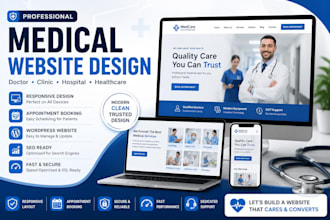 design a modern medical website for clinic, doctor, hospital and healthcare