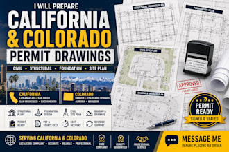 prepare civil and structural permit drawings for california