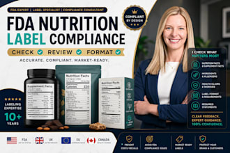 perform an fda label compliance check for food and supplement labels