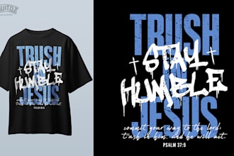 design christian typography t shirt for pod brands