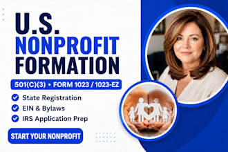 form your US 501c3 nonprofit and prepare irs form 1023 or 1023 ez
