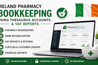 do ireland pharmacy bookkeeping using thesaurus accounts and vat reports