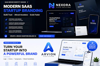design a modern saas startup brand identity that attracts investors