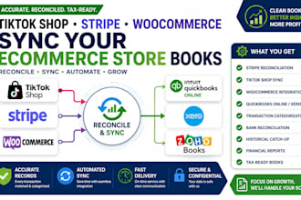 reconcile tiktok shop and woocommerce to sync your ecommerce store bookkeeping