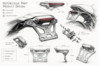 create professional motorcycle component product designs