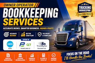 manage owner operator books in xero, frontline q7, truckbytes