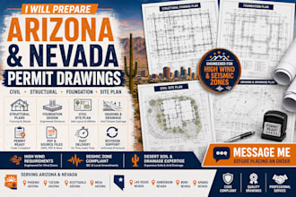 prepare arizona and nevada civil structural permit drawings