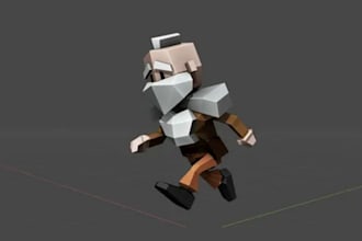 do 3d character modeling low poly for funko, game asset rig animation in blender