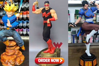 3d print and paint anime figure model action figure statues stl resin printing