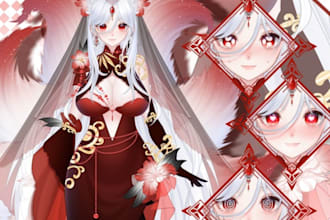 design vtuber model live2d model vtuber rigging character design anime vtuber