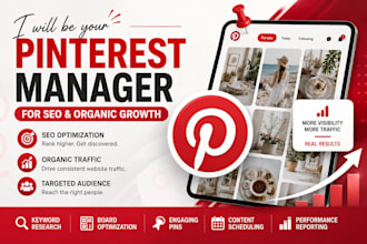 manage your pinterest account with SEO and organic growth