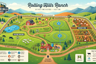 design farm ranch irrigation pasture livestock bondary plantation harvest maps