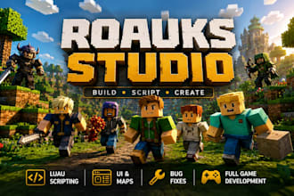 develop roblox game, roblox scripting, roblox UI, roblox map, roblox developer