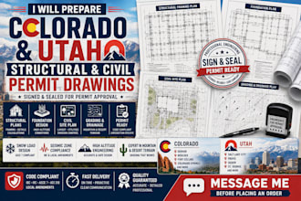 prepare colorado and utah civil structural permit drawings
