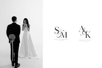 do wedding logo, initials design, and wedding monogram