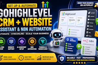 set up ghl crm website support, assistant, n8n  automation for your website