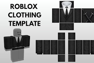 design custom roblox clothing, shirts, pants, templates, r6 and r15 avatar