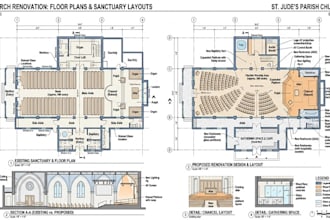 draw church floor plans, sanctuary layouts and renovation designs