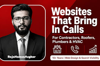 design contractor, construction, roofing, plumbing, hvac website with SEO
