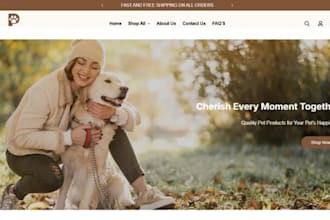 pet shopify store pet supplies logo pet accessories website dropshipping store