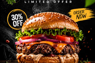 design professional food and restaurant social media posters