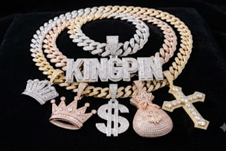 3d jewelry design jewelry animation 360 icedout pendant cad chain grillz jewelry