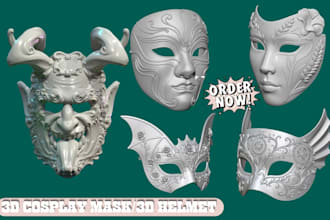 sculpt 3d mask 3d helmet oni mask cosplay mask halloween mask stl file 3d print